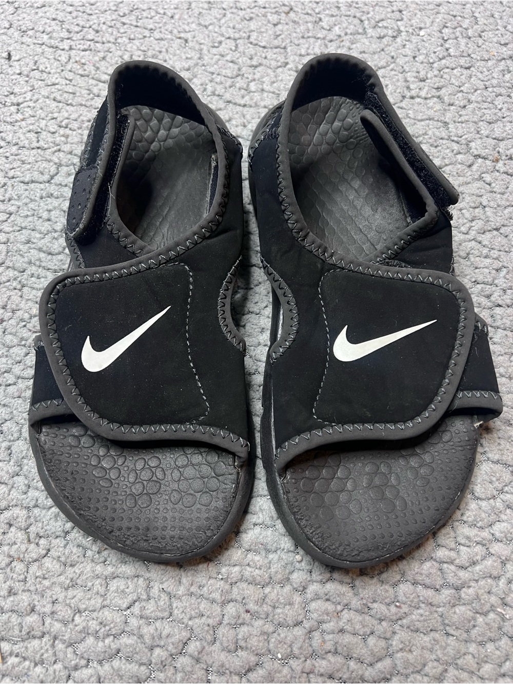 Nike Sunray Adjust 4 Sandals Little Boys Black And White Open Toe Slides